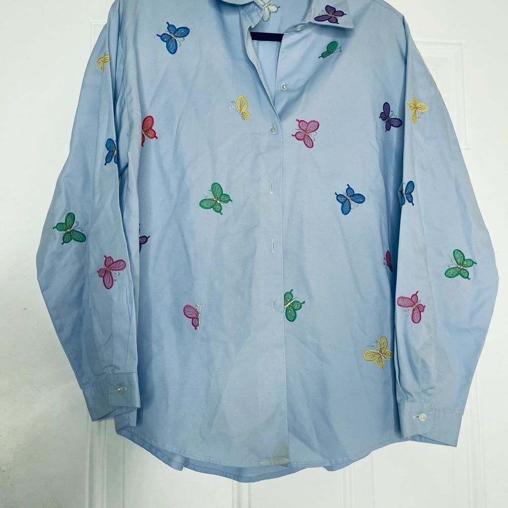 Vintage Butterfly Women’s Button Down Shirt‎ - Picture 2 of 9